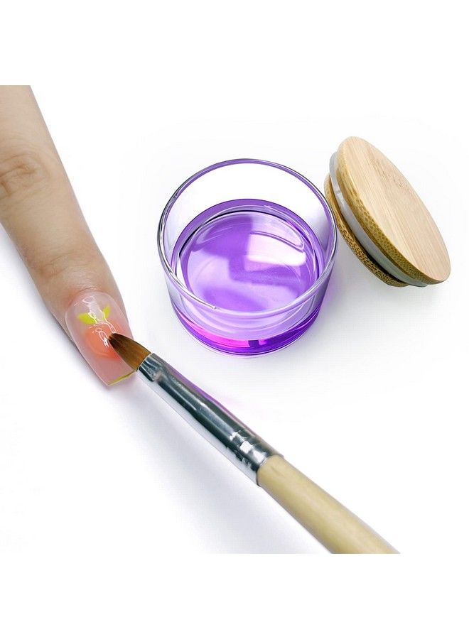 Acrylic Liquid Powder Glass Dappen Dish Glass Cup W Lock Bamboo Cap Lid Bowl For Acrylic Nail Art Kit Hjnapb026