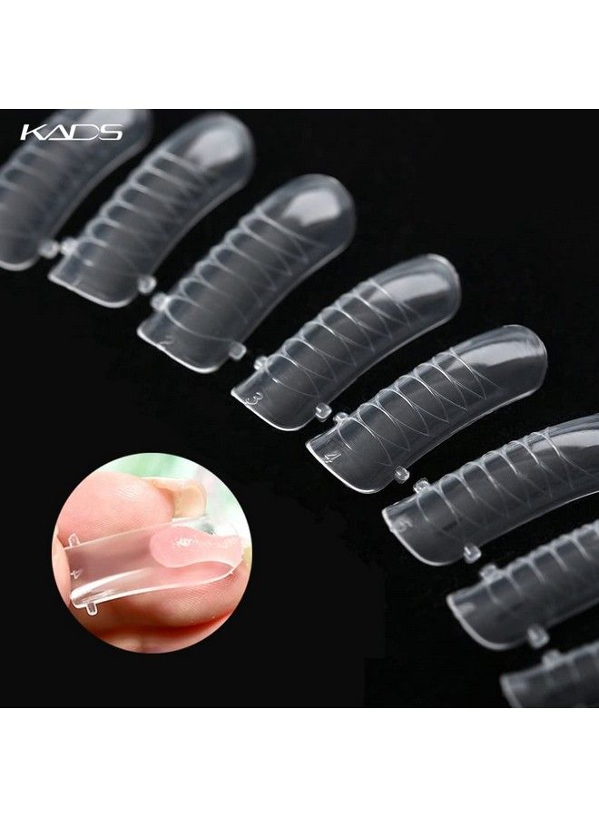 120Pcs Clear Full Cover Dual Nail System Form Uv Gel Acrylic Nail Art Mold Artificial Nail Tips With Scale For Extension (Model 1)