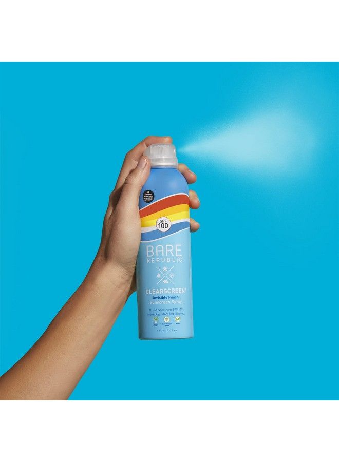 Clearscreen Sunscreen Spf 100 Sunblock Spray Water Resistant With An Invisible Finish 6 Fl Oz