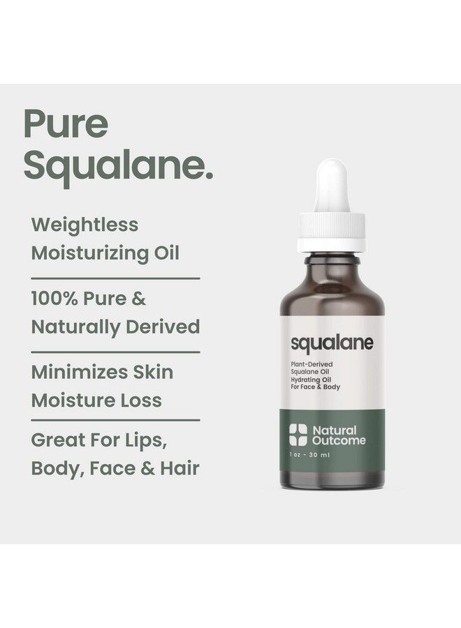 Pure Squalane Oil L 100% Plant Derived Squalane Oil For Face Body Hair & Lips I Weightless Moisturizing Oil Firms Skin Reduces Fine Lines & Enhances Skin Elasticity I 1 Oz