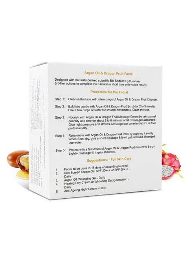 Antiageing And Whitening Fruit Facial Kit Helps To Remove Fine Lines Wrinkles With Argan Oil & Dragon Fruit For Purified Clear & Radiant Skin 475Ml