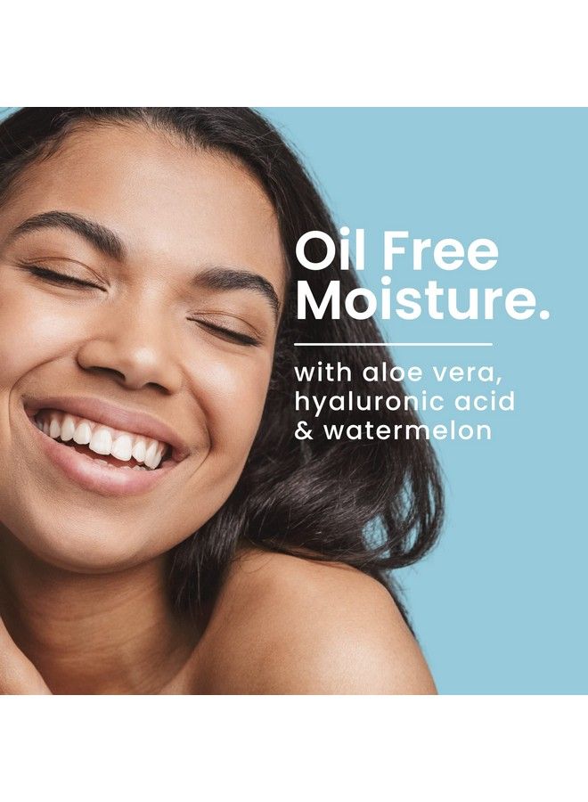 Oily Skin Moisturizer : Oil Free Daily Facial Moisturizer Gel w/Hyaluronic Acid : Watermelon & Aloe Vera Hydrating Face Lotion : NonGreasy Lotion for Oily Skin Types : 4 oz