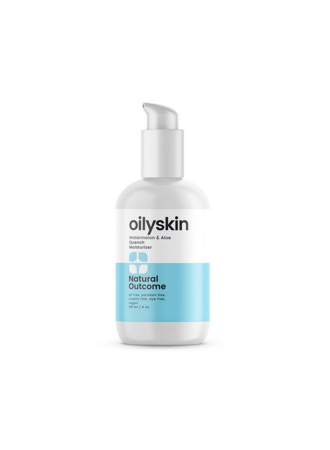 Oily Skin Moisturizer : Oil Free Daily Facial Moisturizer Gel w/Hyaluronic Acid : Watermelon & Aloe Vera Hydrating Face Lotion : NonGreasy Lotion for Oily Skin Types : 4 oz