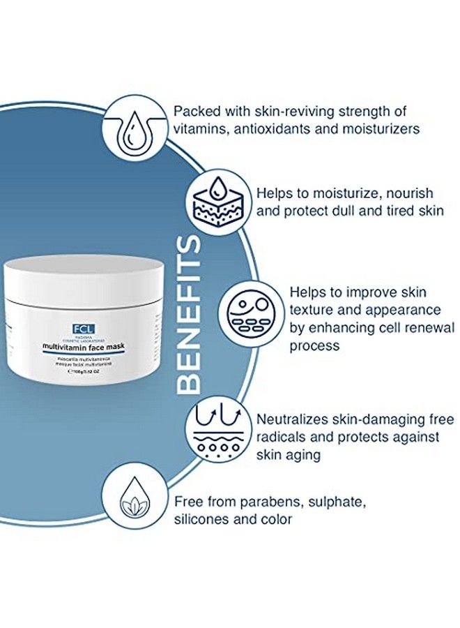 Multivitamin Face Mask Enriched With Vitamins ; Improves Skin Texture & Dullness; Nourishing Face Mask ; Youthful Glowing Skin; Paraben And Sulphate Free 100G