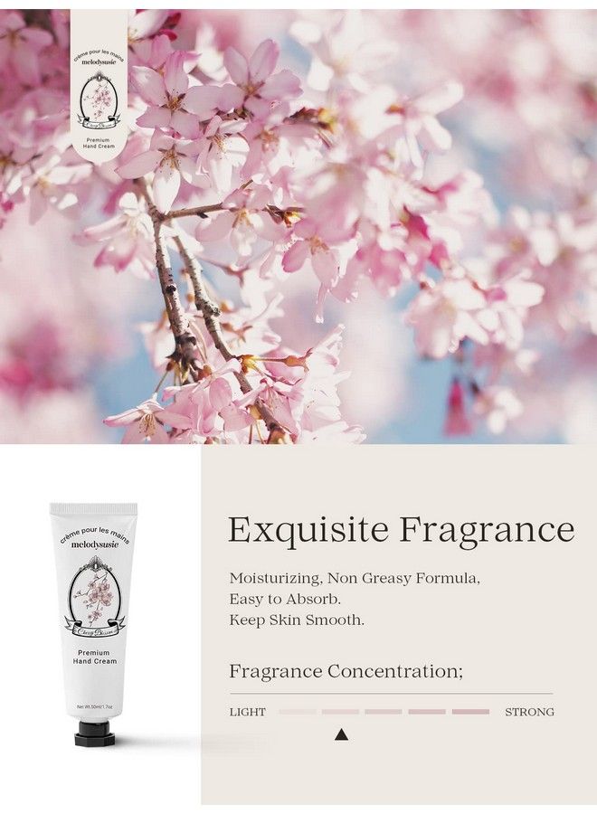 Hand Cream For Dry Cracked Hands With Cherry Blossoms Extracts And Shea Butter For Dry Hand Repair Non Greasy Formula Mini Travel Size Cherry Blossoms (1.7 Ounces)