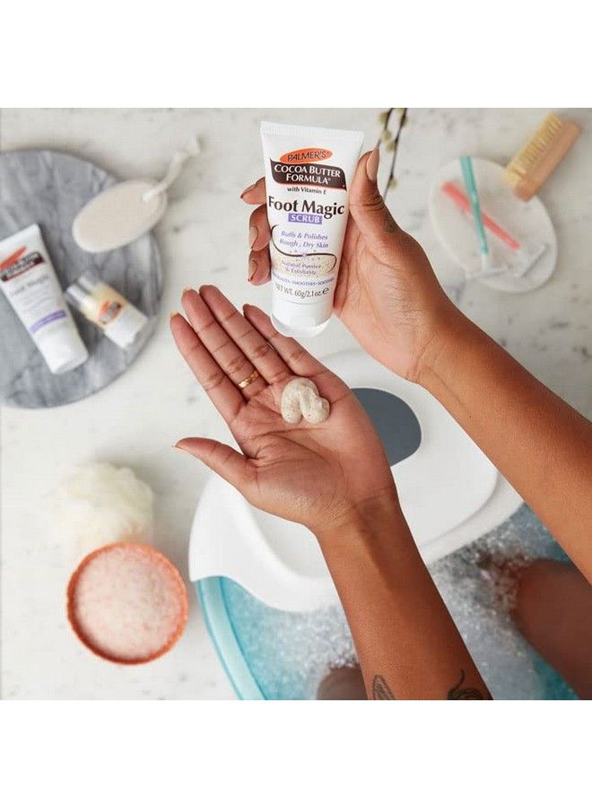 Cocoa Butter Formula Foot Magic Exfoliating Foot Scrub With Vitamin E Use With Foot Scrubber For Pedicure For Dry Cracked Feet 2.1 Ounce