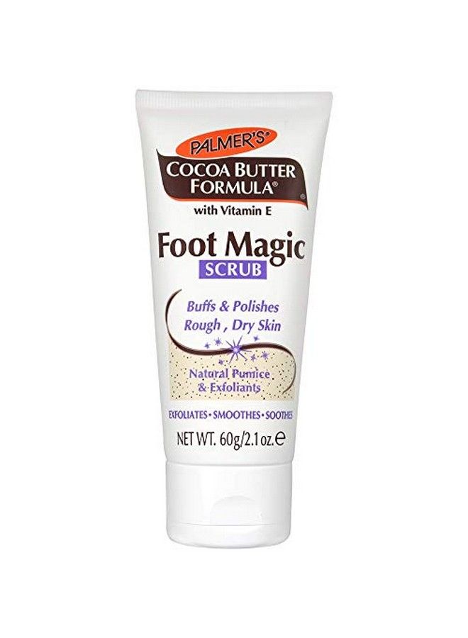 Cocoa Butter Formula Foot Magic Exfoliating Foot Scrub With Vitamin E Use With Foot Scrubber For Pedicure For Dry Cracked Feet 2.1 Ounce