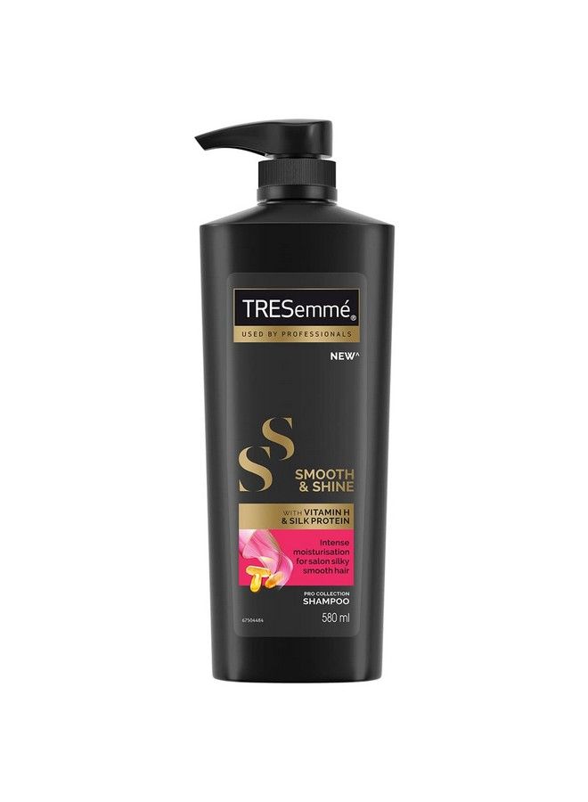 Smooth & Shine Shampoo 580 Ml With Biotin & Silk Proteins For Silky Smooth Hair Moisturises Dry & Frizzy Hair For Men & Women