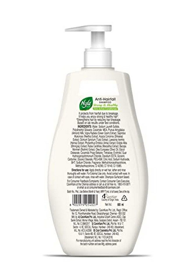 Naturals Strong & Healthy Anti Hairfall 2 In1 Shampoo With Active Conditioner With Almonds And Green Gram Sprouts Gentle And Soft Shampoo Ph Balanced And Paraben Free For Men And Women 800Ml