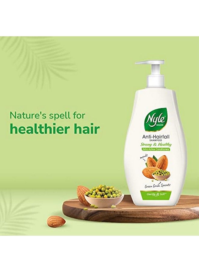 Naturals Strong & Healthy Anti Hairfall 2 In1 Shampoo With Active Conditioner With Almonds And Green Gram Sprouts Gentle And Soft Shampoo Ph Balanced And Paraben Free For Men And Women 800Ml