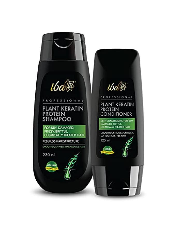 Plant Keratin Shampoo Conditioner (Combo Of 2) L No Sulfates No Parabens High Foaming Formula For Dry Frizzy Damaged Hair