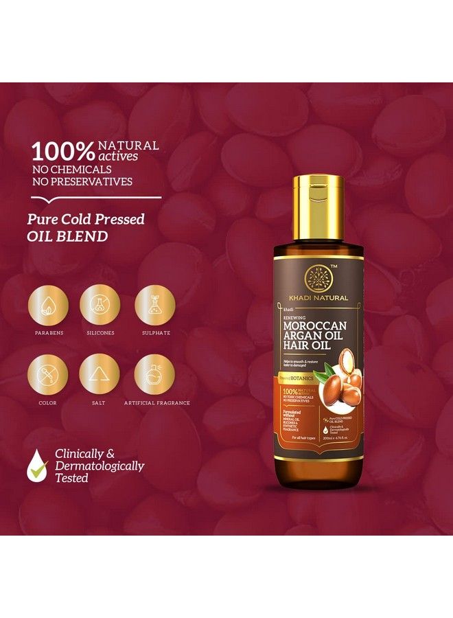 Moroccan Argan Hair Oil ; Hair Oil For Frizzy & Unmanageable Hair ; Silicone & Mineral Oil Free; Suitable For All Hair Types ; Powered Botanics