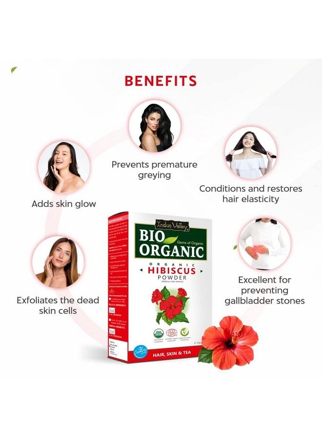 Bhringraj Powder; Eclipta Alba With Hibiscus Powder; Hibiscus Rosasinensis For Hair And Skin Care (100G +100 G=200G)