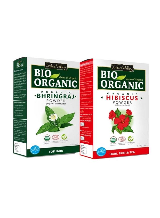 Bhringraj Powder; Eclipta Alba With Hibiscus Powder; Hibiscus Rosasinensis For Hair And Skin Care (100G +100 G=200G)