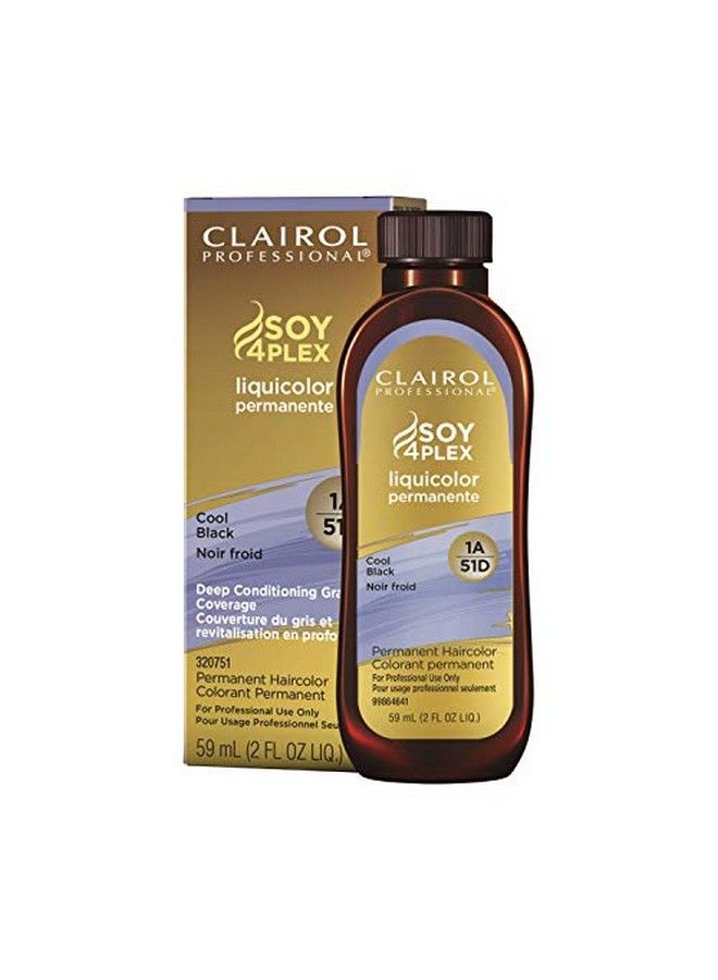 Permanent Liquicolor For Dark Hair Color 1A Cool Black 2 Oz