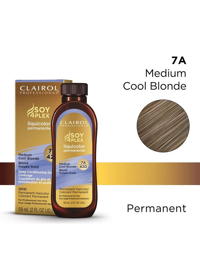 Permanent Liquicolor For Blonde Hair Color 7A Medium Cool Blonde 2 Oz