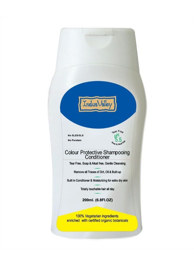 Colour Protective Shampoo With Conditioner Tear Free, Soap & Alkali Free (No Parabens, Ph 5.5) Natural Ingredients Like Soya Bean & Honey - (200Ml).