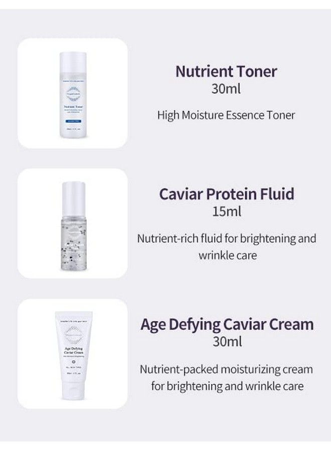 Nutrient Toner 30Ml And Caviar Protein Fluid 15Ml And Age Defying Caviar Cream 30Ml Ag Starter Kit