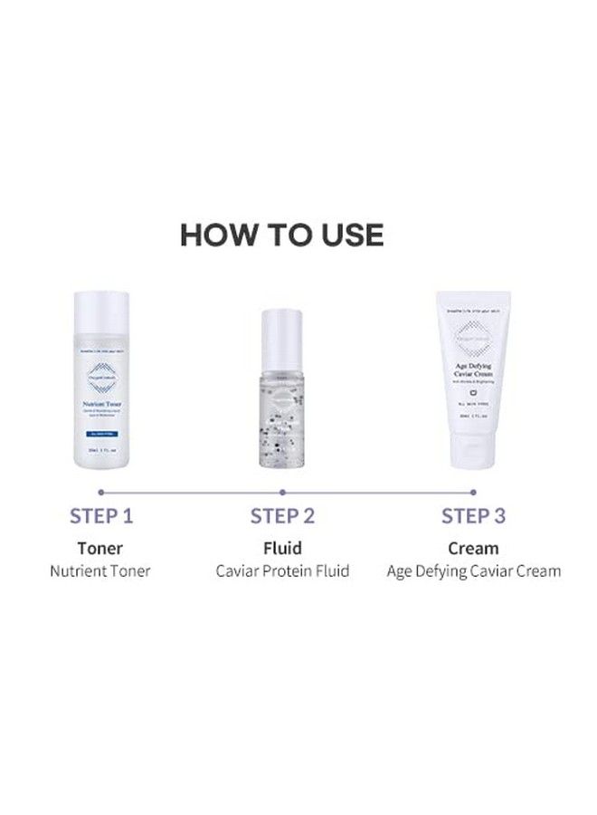 Nutrient Toner 30Ml And Caviar Protein Fluid 15Ml And Age Defying Caviar Cream 30Ml Ag Starter Kit