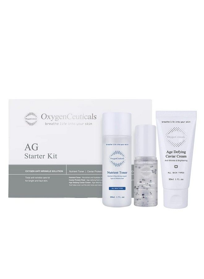 Nutrient Toner 30Ml And Caviar Protein Fluid 15Ml And Age Defying Caviar Cream 30Ml Ag Starter Kit