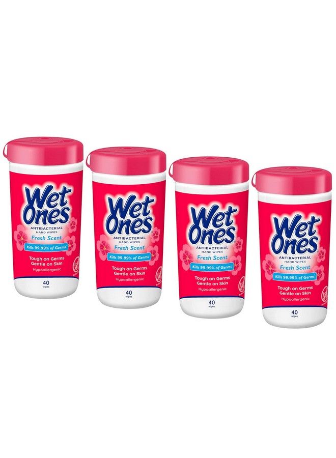 Antibacterial Hands & Face Wipes Fresh Scent 40 Count Canister (Pack Of 4)