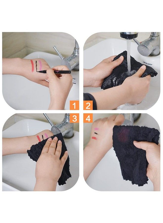 Microfiber Face Cloth Reusable Makeup Remover Facial Cleansing Towel Ultra Soft Face Washcloth 11Inchx 11Inch (12Pack Black)