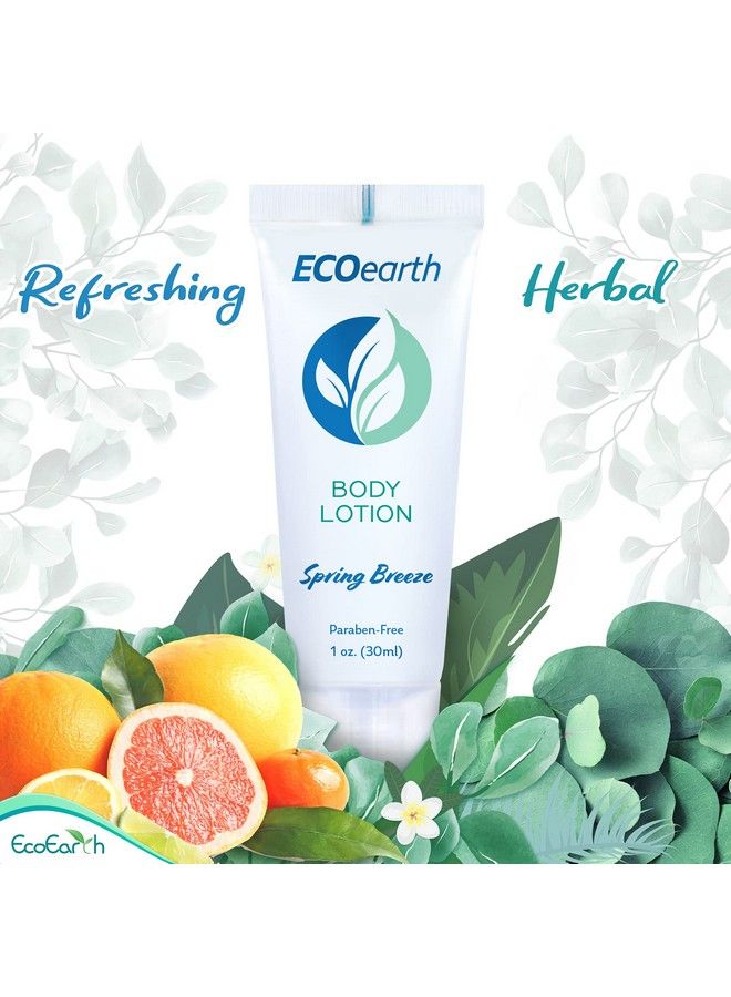 Hotel Toiletries Bundle (Spring Breeze 1 Oz Each 100 Pieces) 4Piece Set: 25 Round Bar Soap 25 Shampoo 25 Conditioner & 25 Body Lotion Bulk Mini Guest Amenities