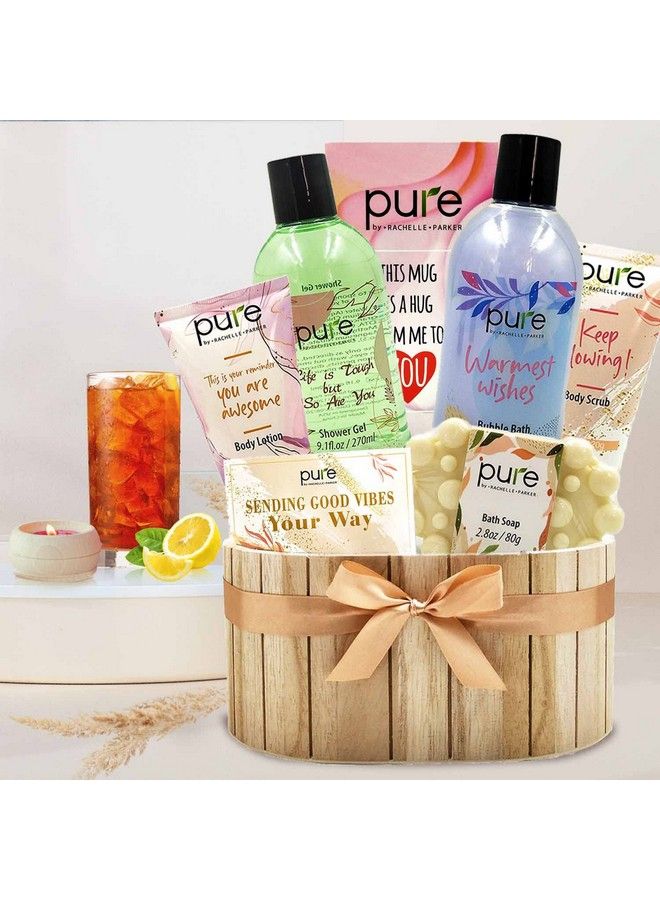 Pampering Wellness Gift Basket For Women. Luxury Get Well Gift Basket For Women. Self Care Gift Set With Mug Massage Soap Bubble Bath Body Lotion Etc. Home Spa Day Gift Basket For Her