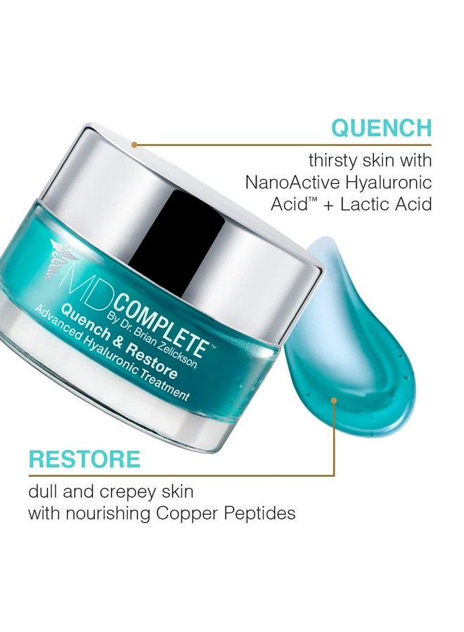 Md Complete Quench & Restore Advanced Hyaluronic Acid Treatment For Plumping And Firming On Face Hands And Body With Hyaluronic Acid Peptides Niacinamide And Lactic Acid Lavender Scent 1.0 Fl. Oz