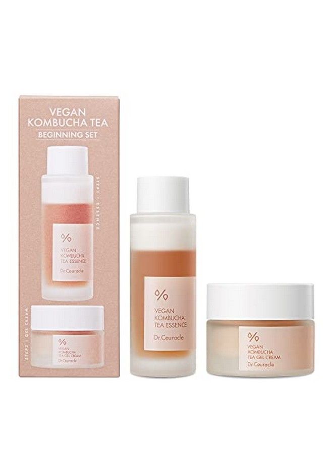 Dr.Ceuracle Vegan Kombucha Beginning Setㅣvegan Starter Kit Tea Essence(50Ml/1.69 Fl Oz) Gel Cream(30G/1.05 Fl Oz) ㅣkombucha Extract(Fermented Black Tea) ㅣhydrating & Healthy Complexion