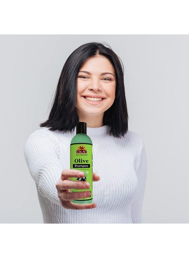 Olive Oil Shampoo For All Hair Types And Textures Conditioning And Healthy Shine Nourish Condition Hydrate Free Of Sulfate Silicone & Paraben 12 Oz