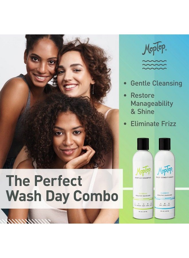 Gentle Shampoo + Daily Conditioner For Wavy Curly And Coily Hair Color Safe Moisturizing Hair Care Set