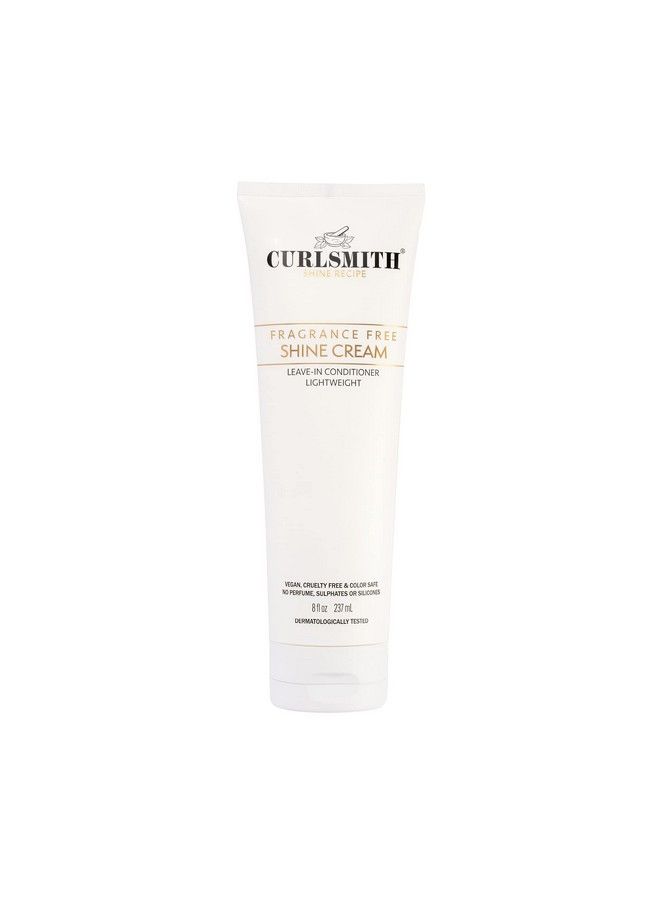 Shine Cream Leavein Conditioner Moisturising Sensitive Fragrance Free For All Curl And Hair Types Vegan (8 Fl Oz)