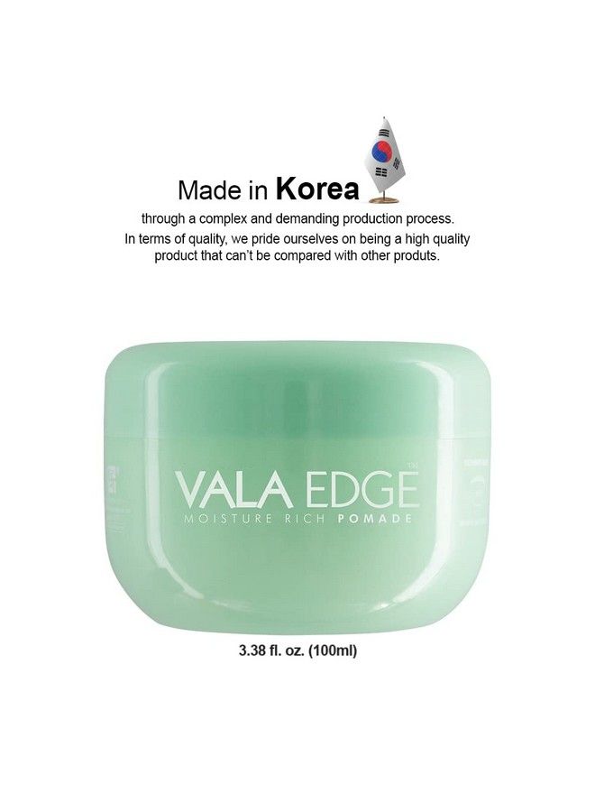 Hair Pomade Vala Edge Control 100Ml 3.38 Fl Oz Strong Ultimate Hold High Shine Easy To Wash Out Made In Korea Beauty Styling Gel (Honeydew Fruity Scent)