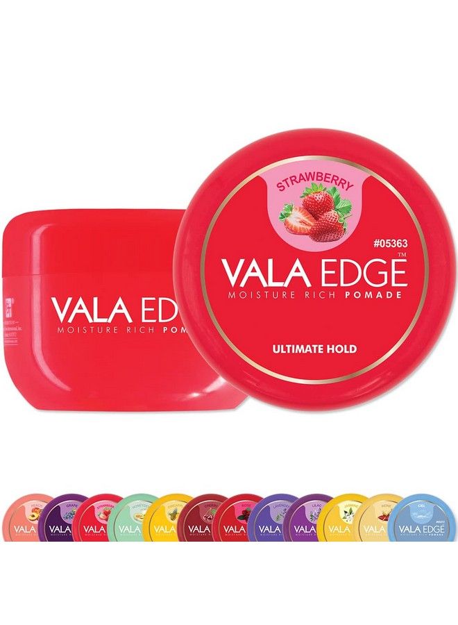 Hair Pomade Vala Edge Control 100Ml 3.38 Fl Oz Strong Ultimate Hold High Shine Easy To Wash Out Made In Korea Beauty Styling Gel (Strawberry Fruity Scent)