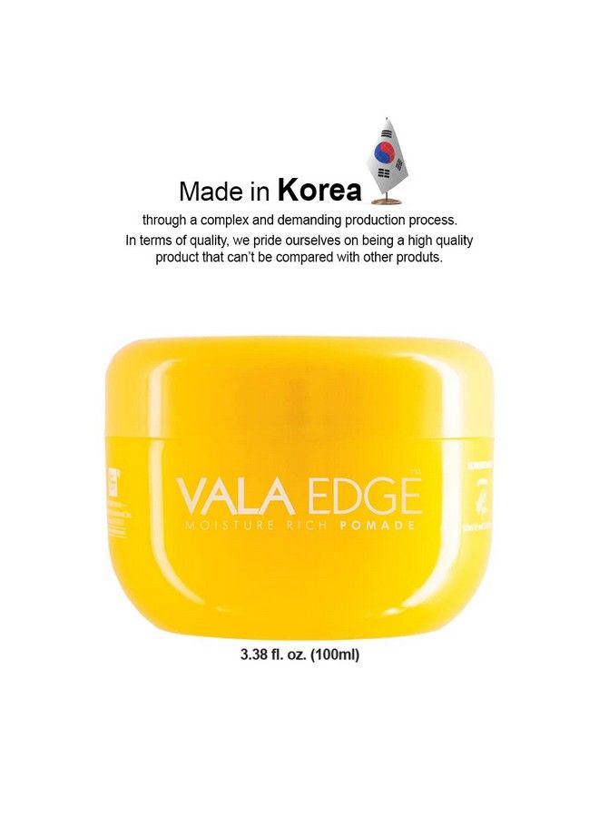 Hair Pomade Vala Edge Control 100Ml 3.38 Fl Oz Strong Ultimate Hold High Shine Easy To Wash Out Made In Korea Beauty Styling Gel (Jasmine Floral Scent)