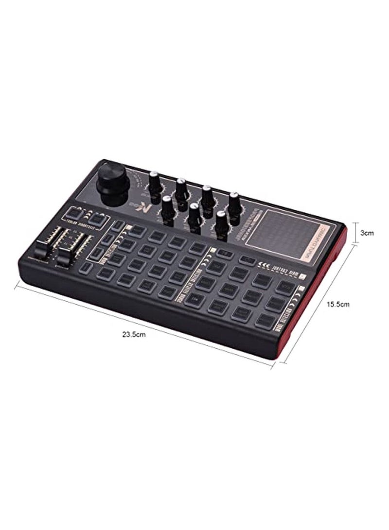 Rechargeable Audio Mixer Sk300 Live Sound Card And Audio Interface Sound Board With Multiple Dj Mixer Effects Voice Changer And Led Light Prefect For Podcasting/Recording/Pc