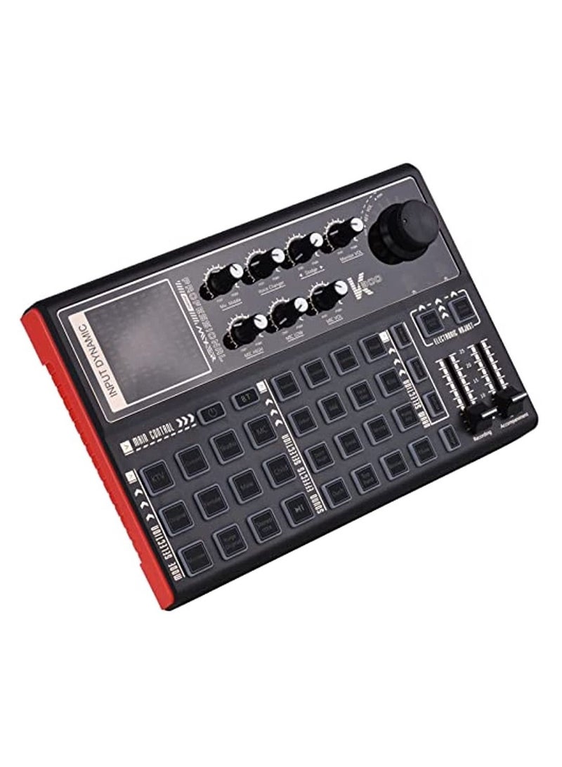 Rechargeable Audio Mixer Sk300 Live Sound Card And Audio Interface Sound Board With Multiple Dj Mixer Effects Voice Changer And Led Light Prefect For Podcasting/Recording/Pc