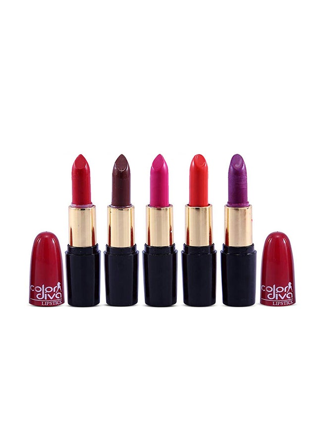 Pack Of 5 Glossy Shade-B Lipstick Multicolour