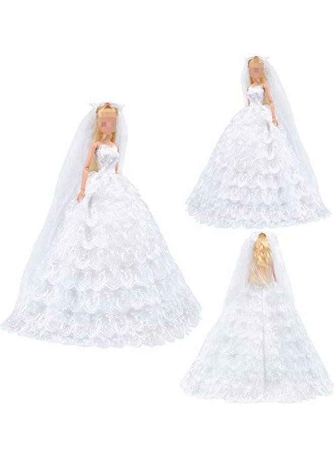 Gorgeous Long Wedding Dress for Doll