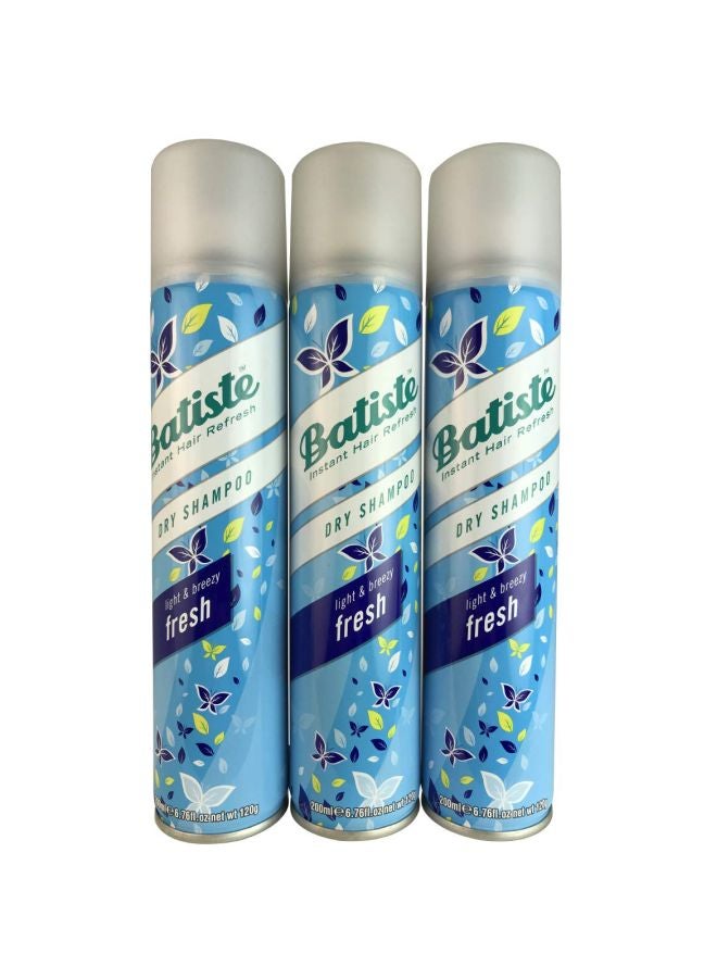 Pack Of 3 Instant Hair Refresh Dry Shampoo 200ml
