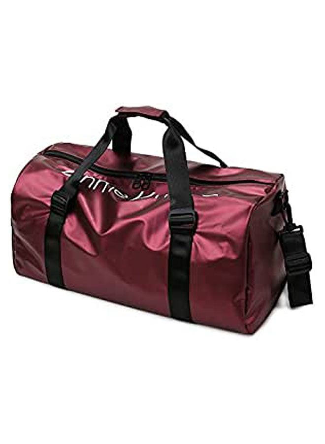 TYCOM Gym Bag Sports Bag Fitness Bag Waterproof Pocket for Wet Towels, Travel Duffel Bag for Men and Women With Shoes Compartment (Wine Red)