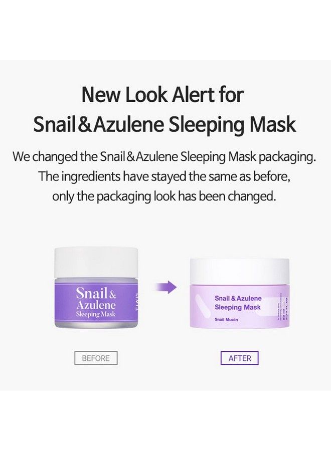 Snail&Azulene Sleeping Mask Snail Cream Hydrating Cream For Face With Snail Secretion Filtrate Repair Damaged Skin Snail Mucin Sensitive Skin 2.7 Fl.Oz