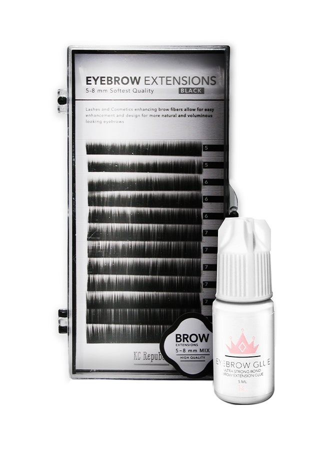 Eyebrow Extension Kit With Extension Glue Black