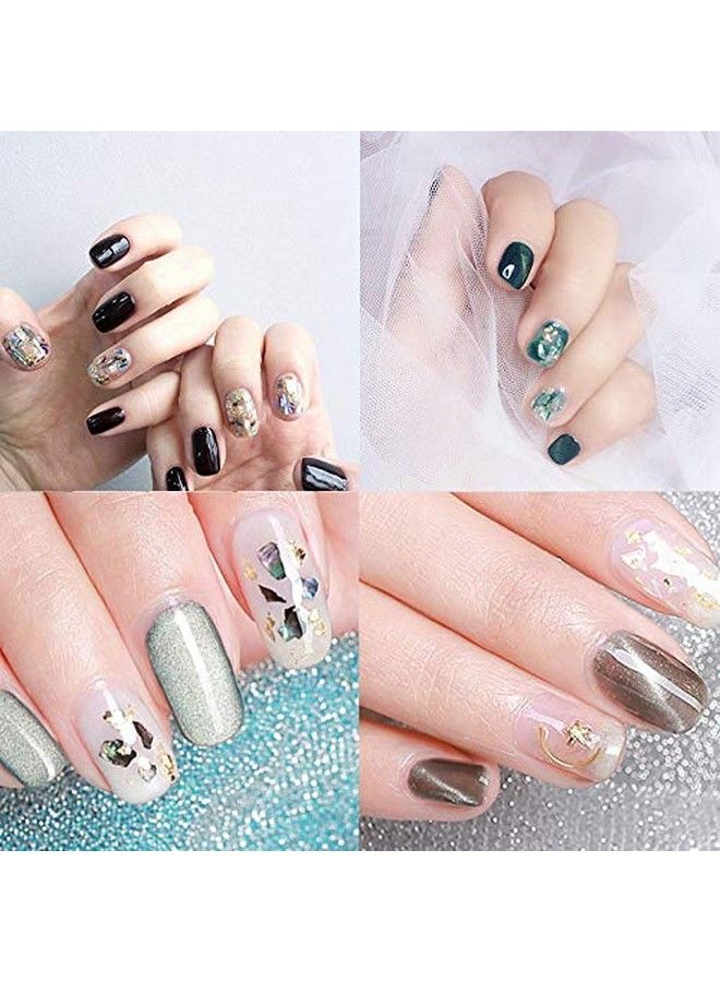 12 Colors 3D Irregular Nail Art Abalone Seashell Slices Torokom Nail Art Shell Piece Irregular Nail Art Decorations Colorful Manicure Uv Gel Flake Mermaid Nail Sequins(Transparent 1 Box)