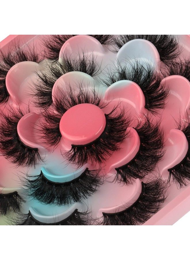 False Eyelashes Dramatic Fluffy 3D Effect Faux Mink Lashes Pack 20Mm Long Crossing Fake Eyelashes 10 Pairs