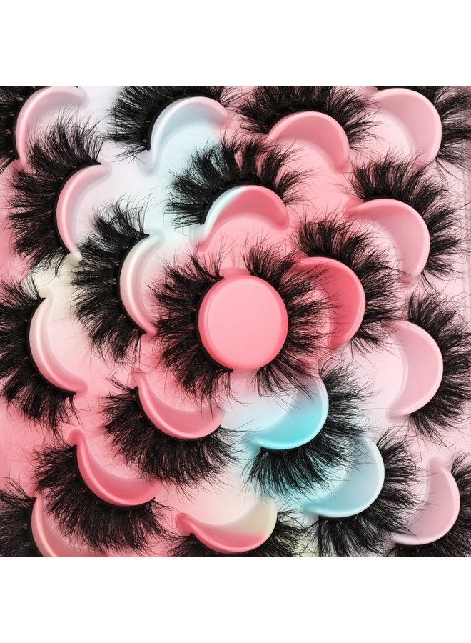 False Eyelashes Dramatic Fluffy 3D Effect Faux Mink Lashes Pack 20Mm Long Crossing Fake Eyelashes 10 Pairs