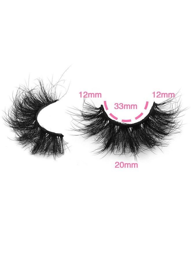 False Eyelashes Dramatic Fluffy 3D Effect Faux Mink Lashes Pack 20Mm Long Crossing Fake Eyelashes 10 Pairs