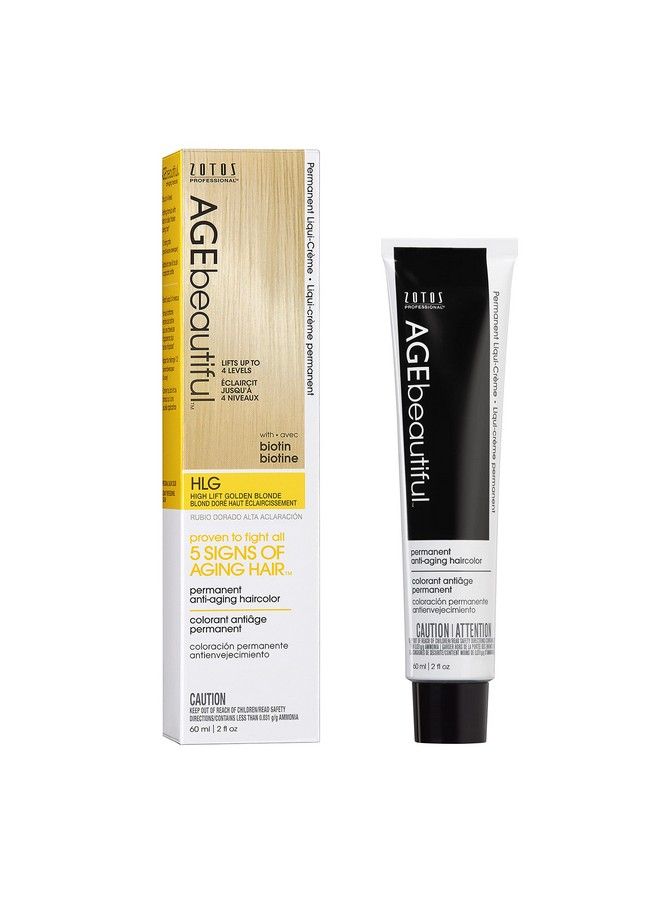 Agebeautiful Permanent Liqui Creme Hair Color Dye | 100% Gray Coverage | Antiaging | Professional Salon Coloring | Hlg High Lift Golden Blonde