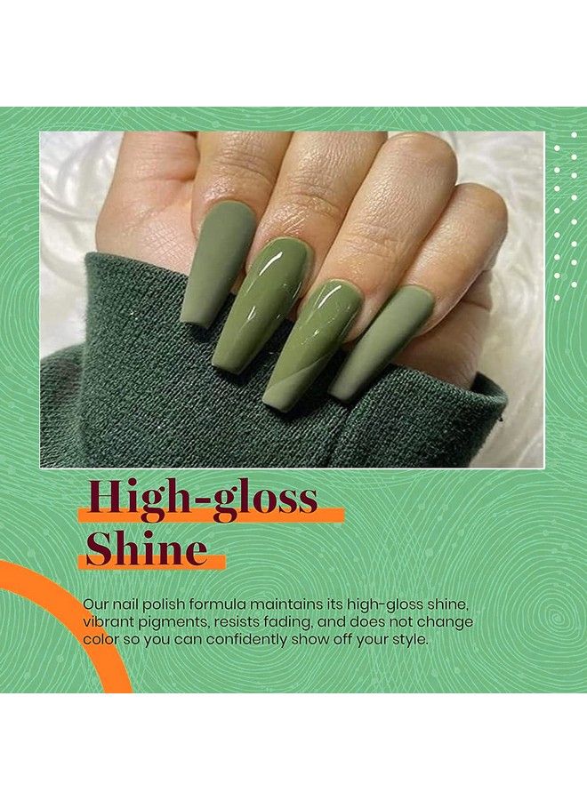Nailgil Gel Nail Polish Set Green 6 Colors Soak Off Olive Turquoise Sage Nail Gel Mint Army Teal Green U V Nail Polish With Nail Stickers Gift For Women Diy At Home 10Ml